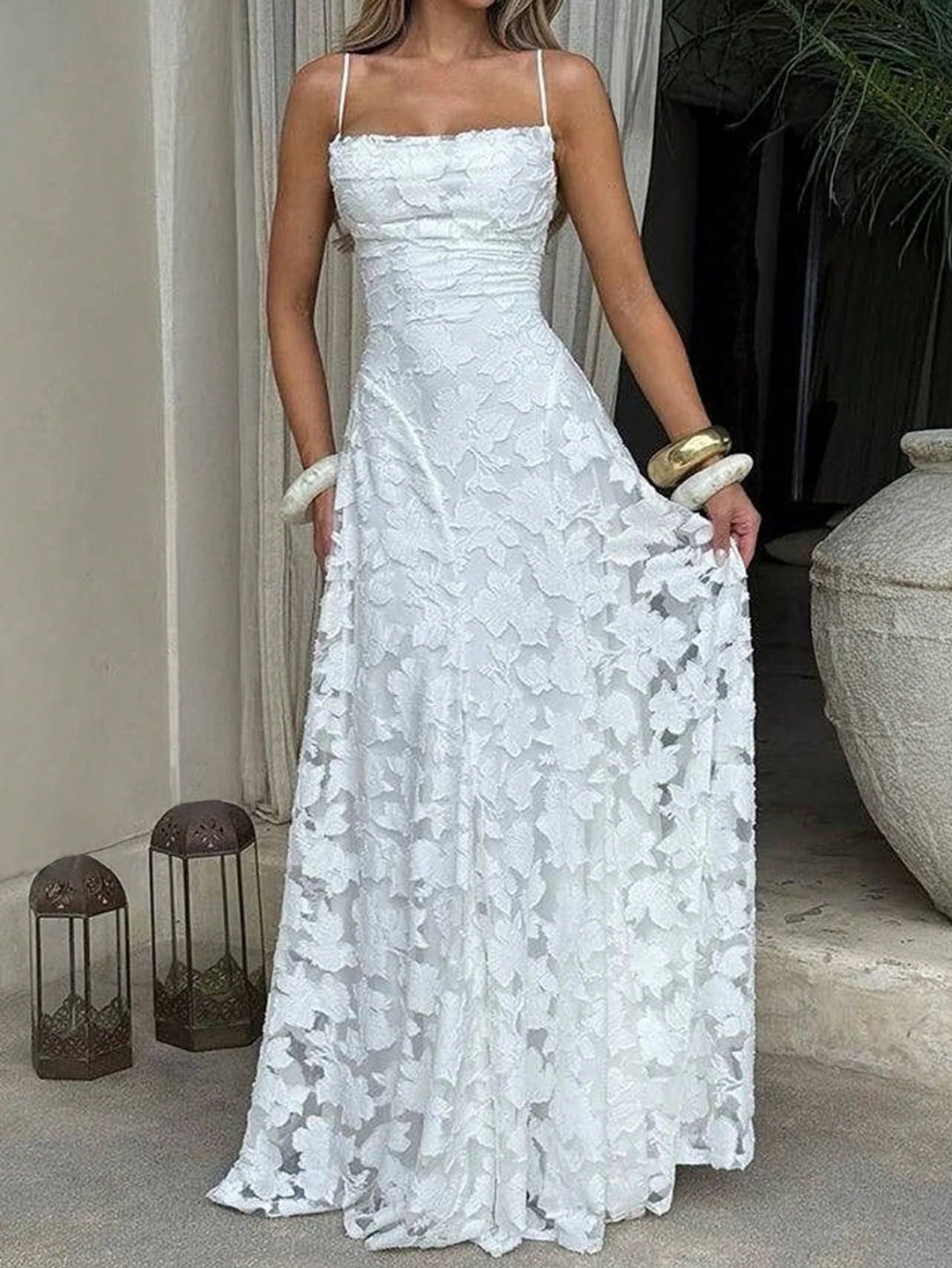 Rochie maxi SHEIN, alb