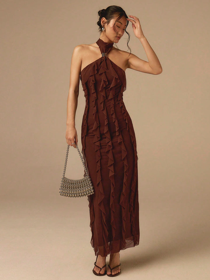 Rochie maxi SHEIN, maro