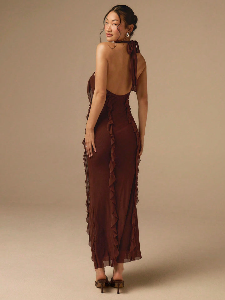Rochie maxi SHEIN, maro