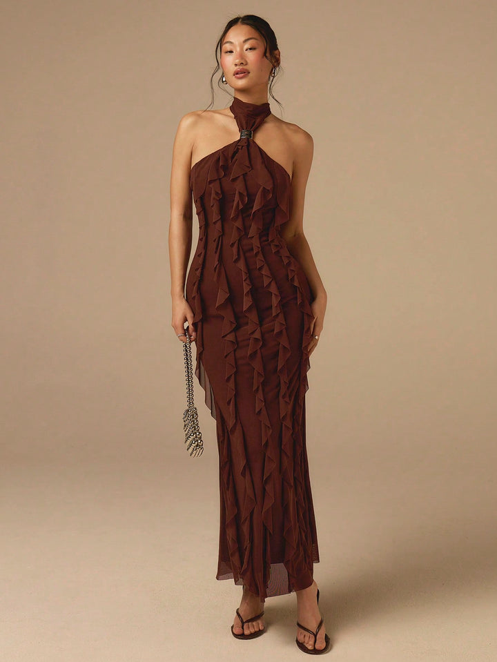 Rochie maxi SHEIN, maro