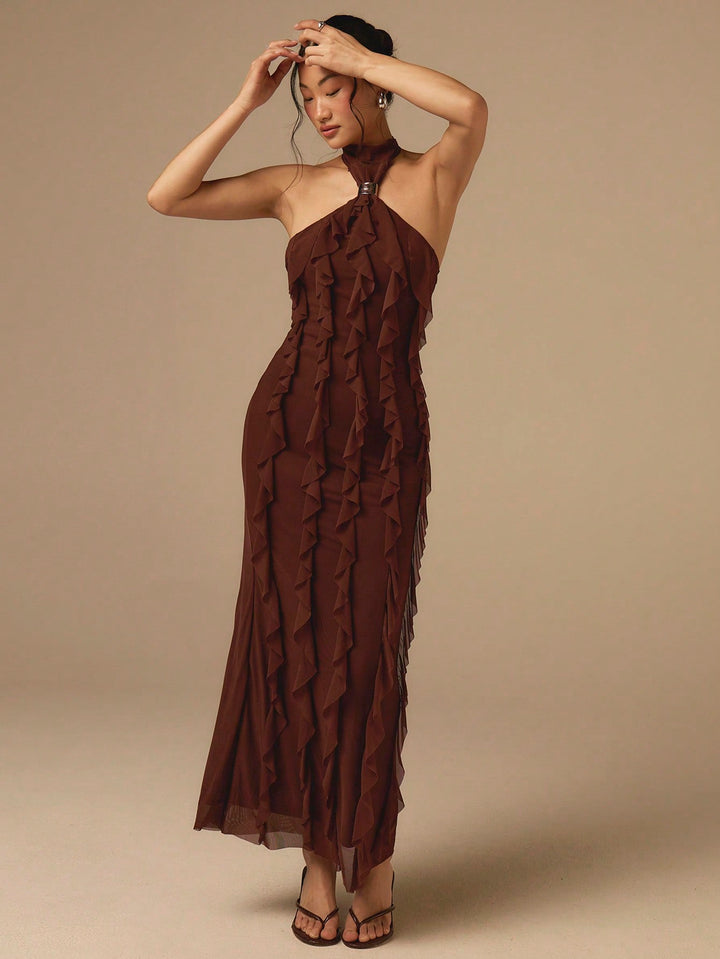 Rochie maxi SHEIN, maro