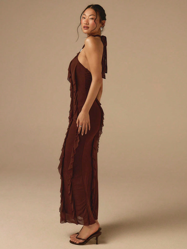 Rochie maxi SHEIN, maro