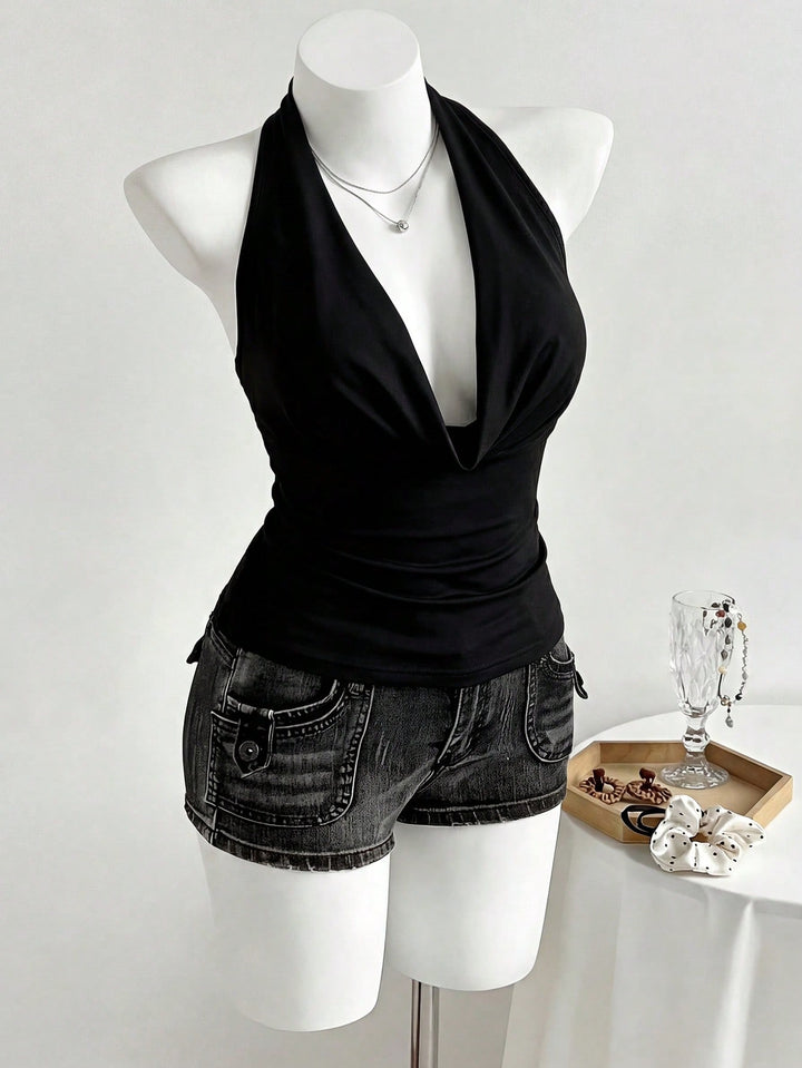 Top SHEIN, negru