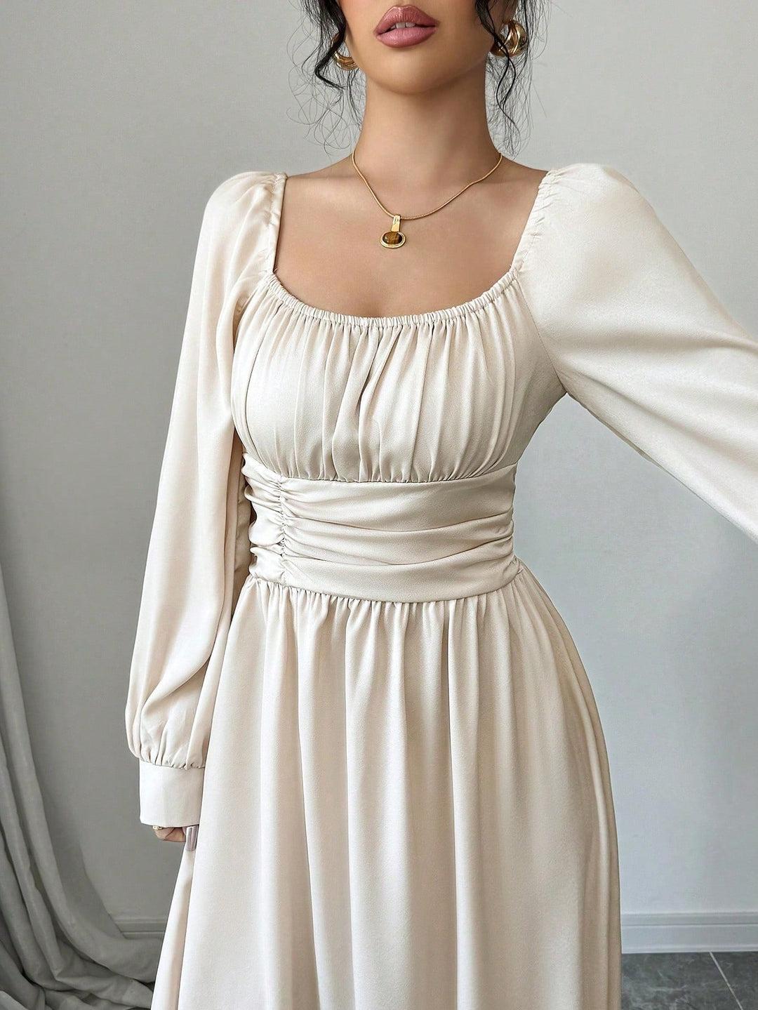 Rochie maxi SHEIN, bej