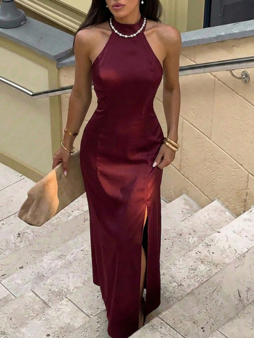Rochie maxi SHEIN, vișiniu