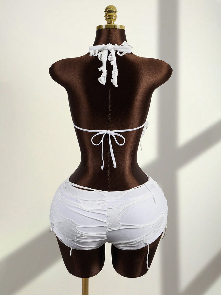 Costum de baie SHEIN, alb