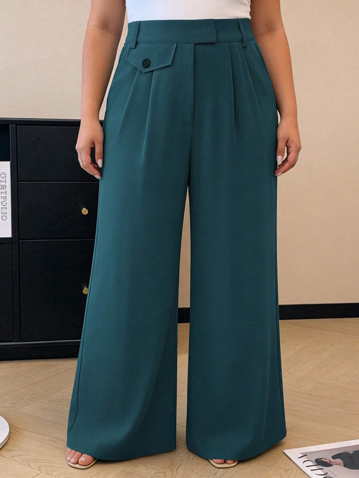 Pantalon de costum SHEIN, turcoaz
