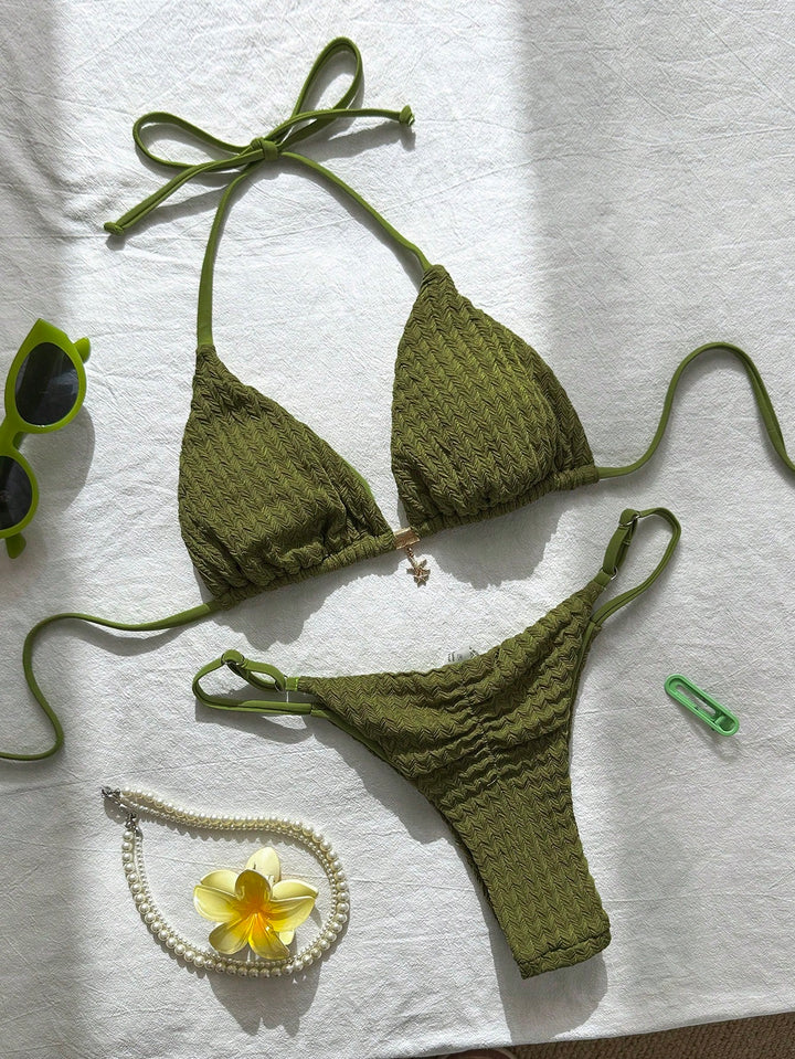 Set bikini SHEIN, kaki