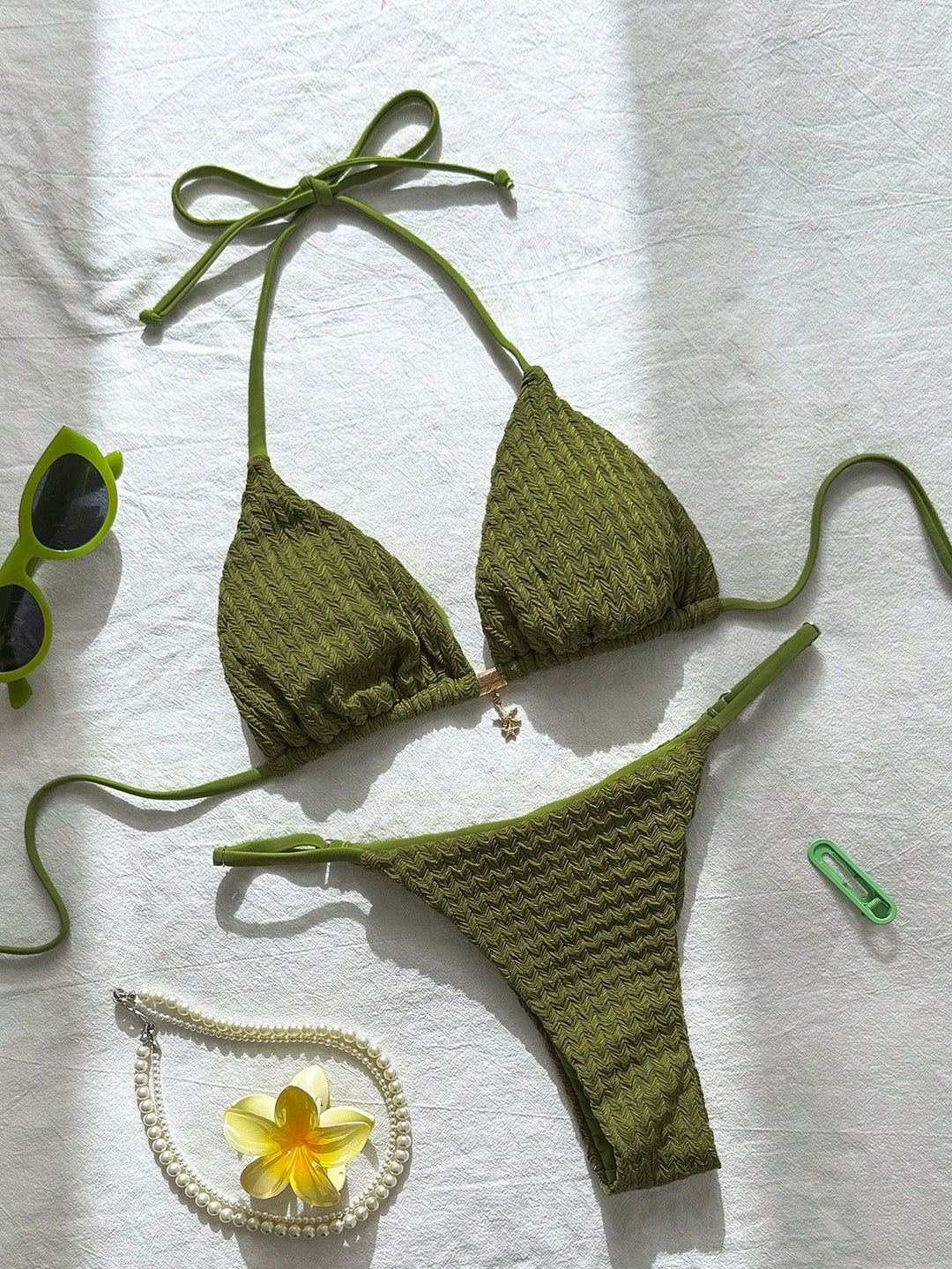 Set bikini SHEIN, kaki