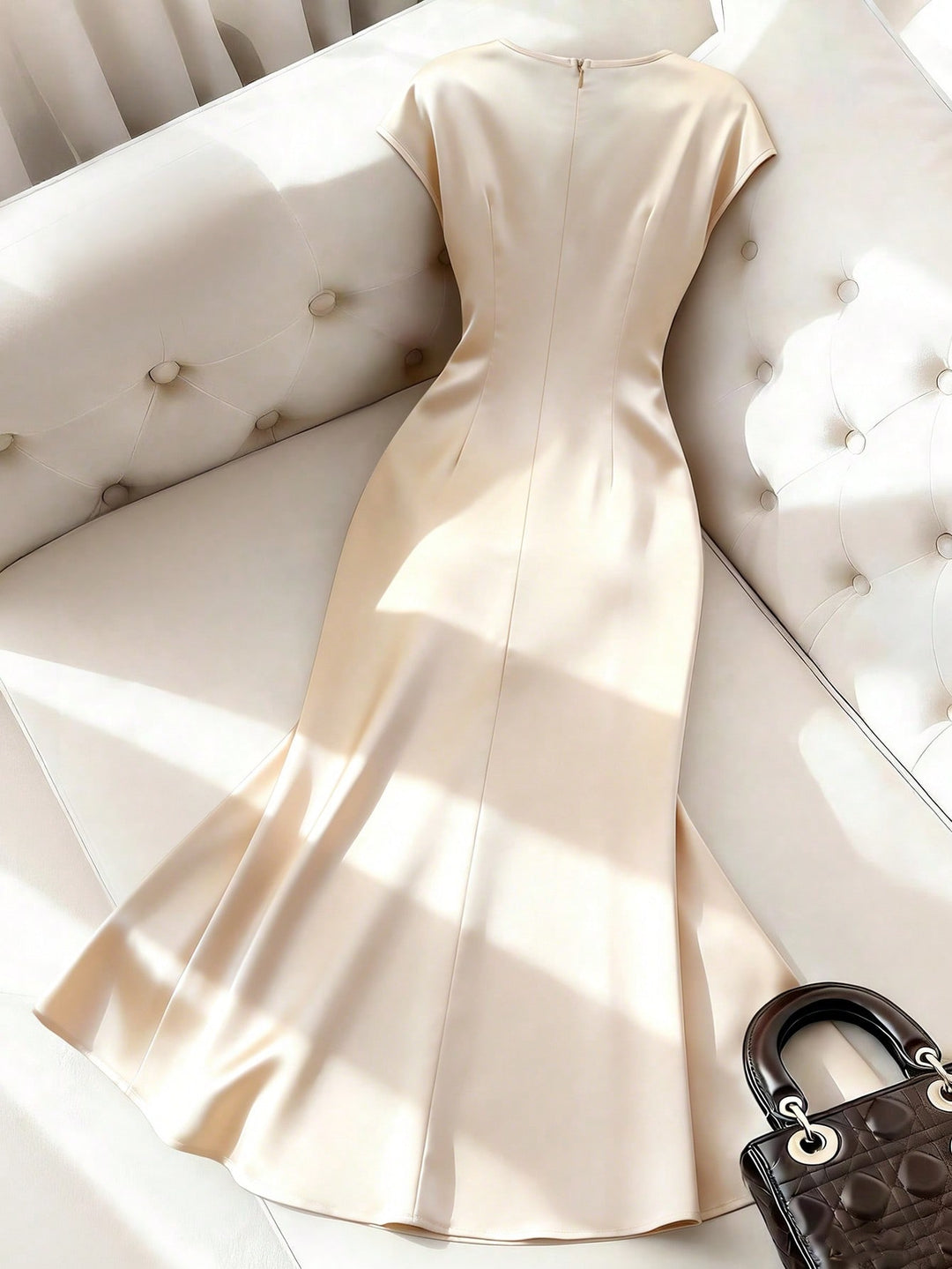 Rochie maxi SHEIN, crem