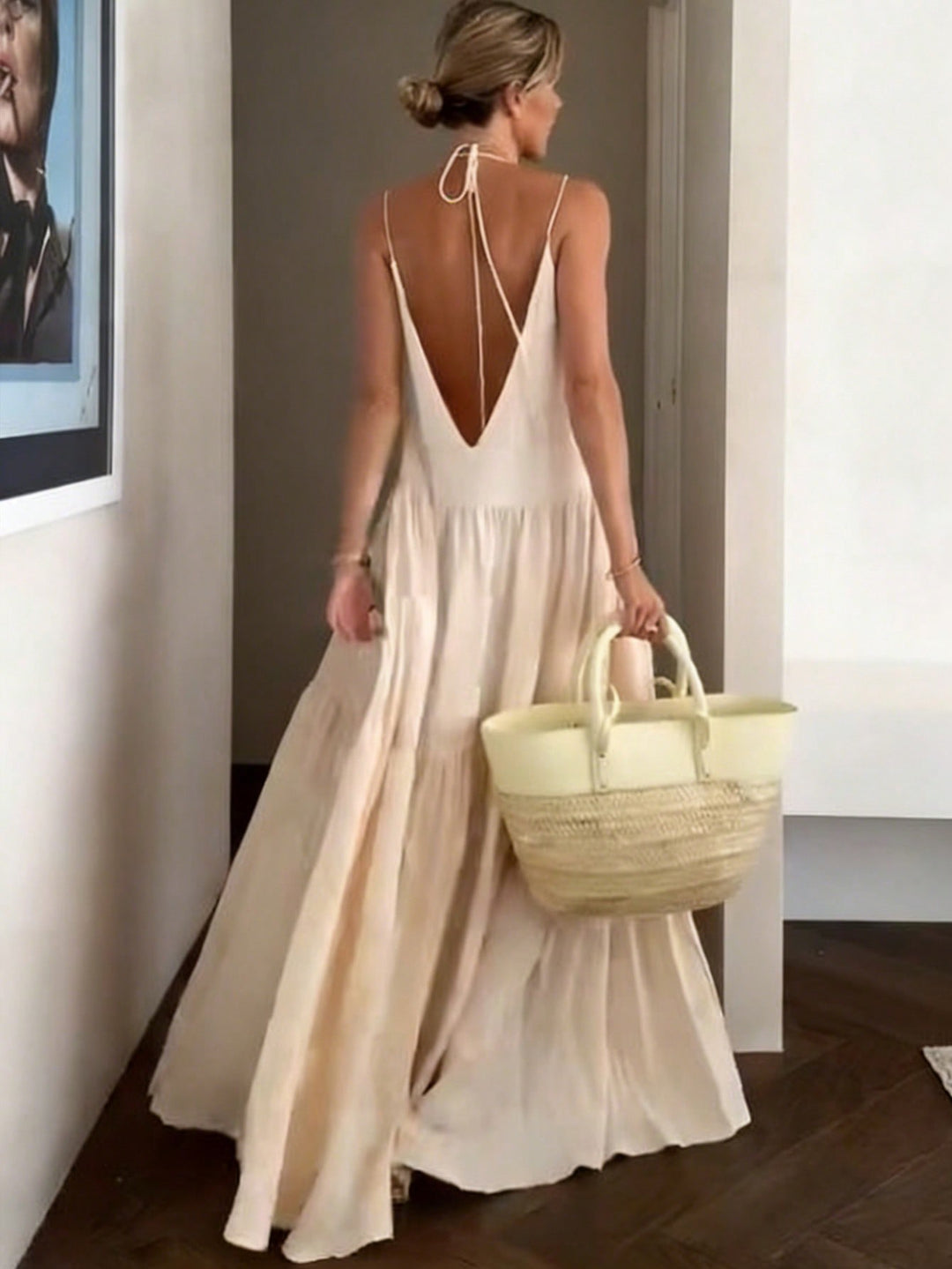Rochie maxi SHEIN, bej