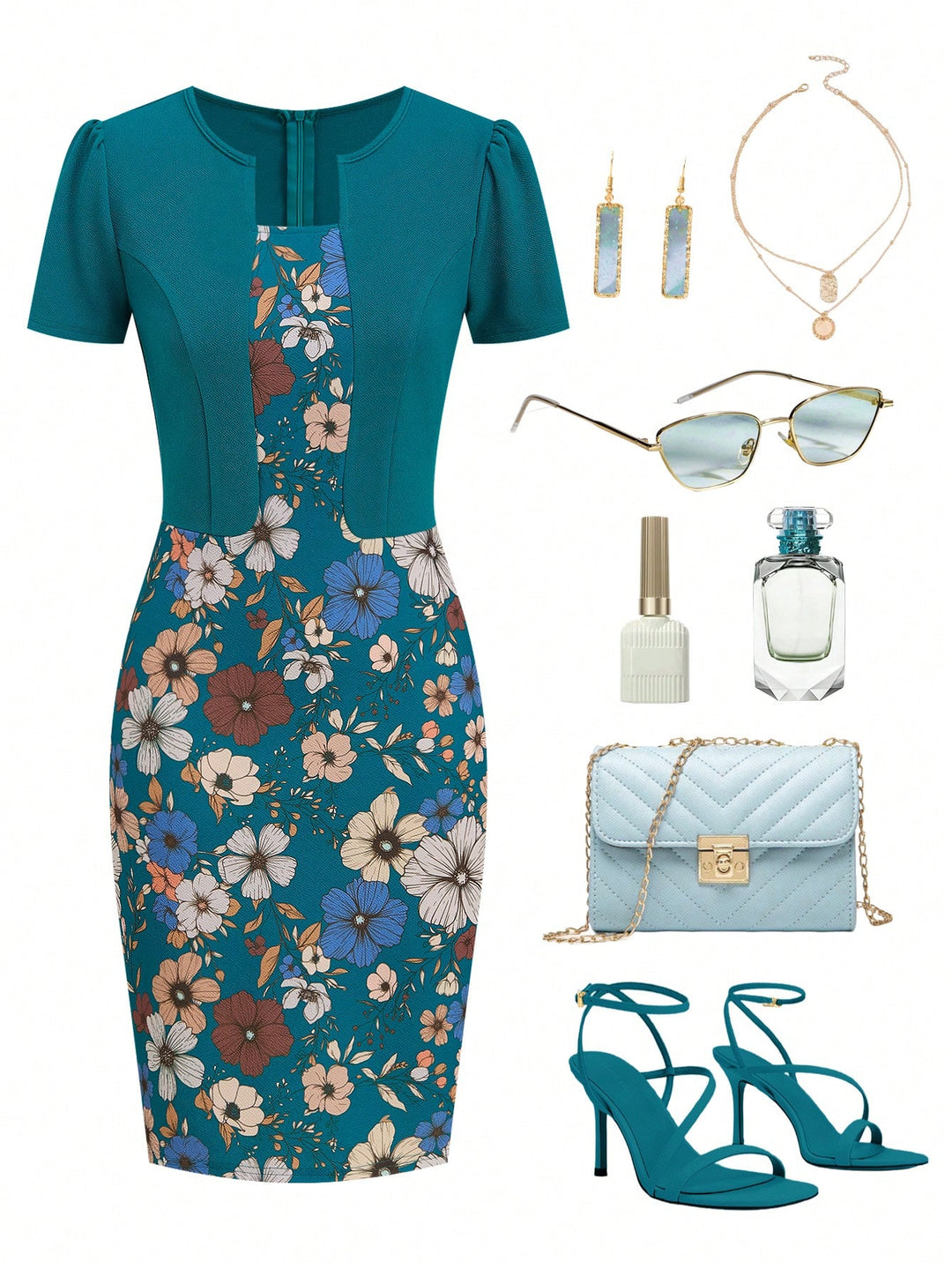 Rochie midi SHEIN, verde