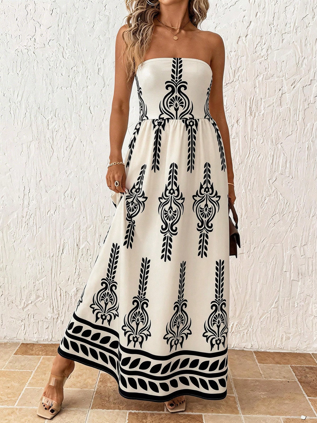 Rochie maxi SHEIN, bej