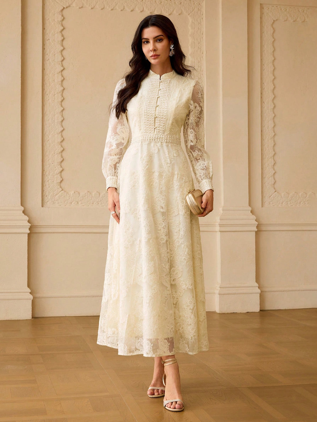 Rochie maxi SHEIN, crem