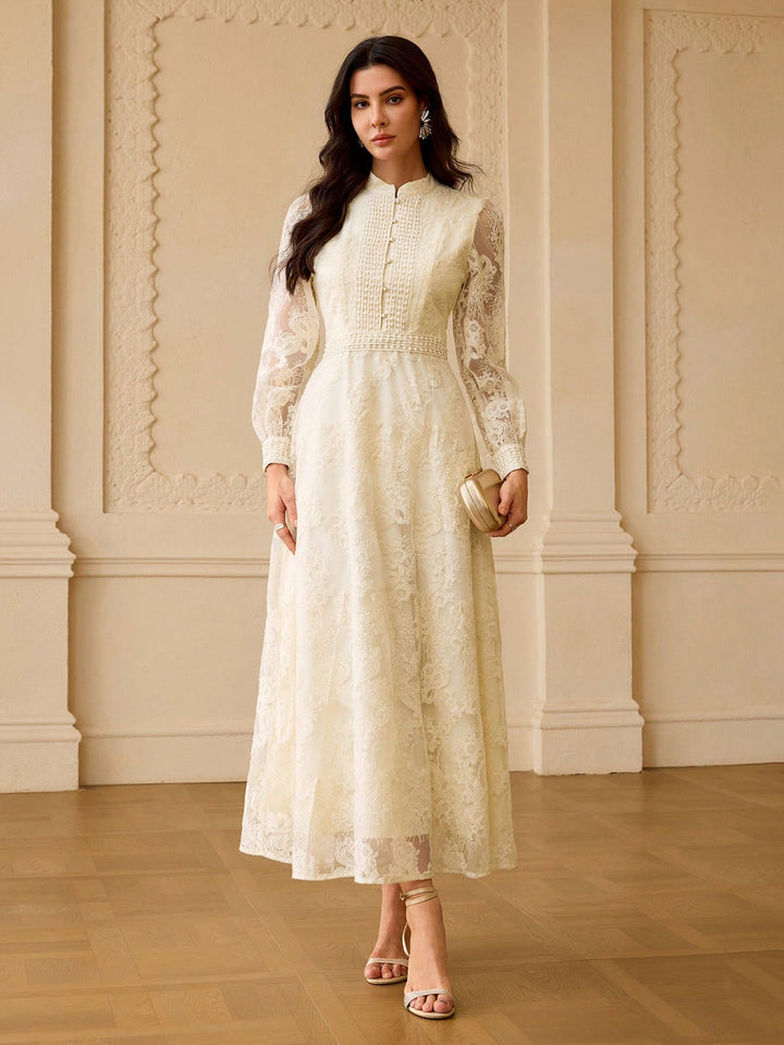 Rochie maxi SHEIN, crem