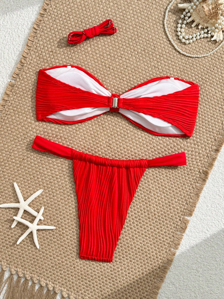 Set bikini SHEIN, roșu