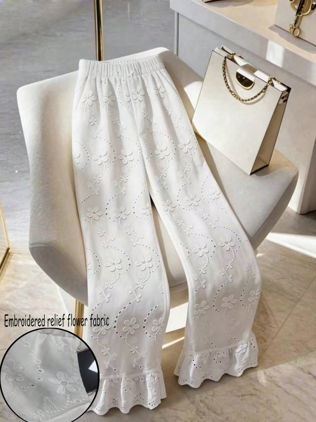 Pantaloni SHEIN, alb