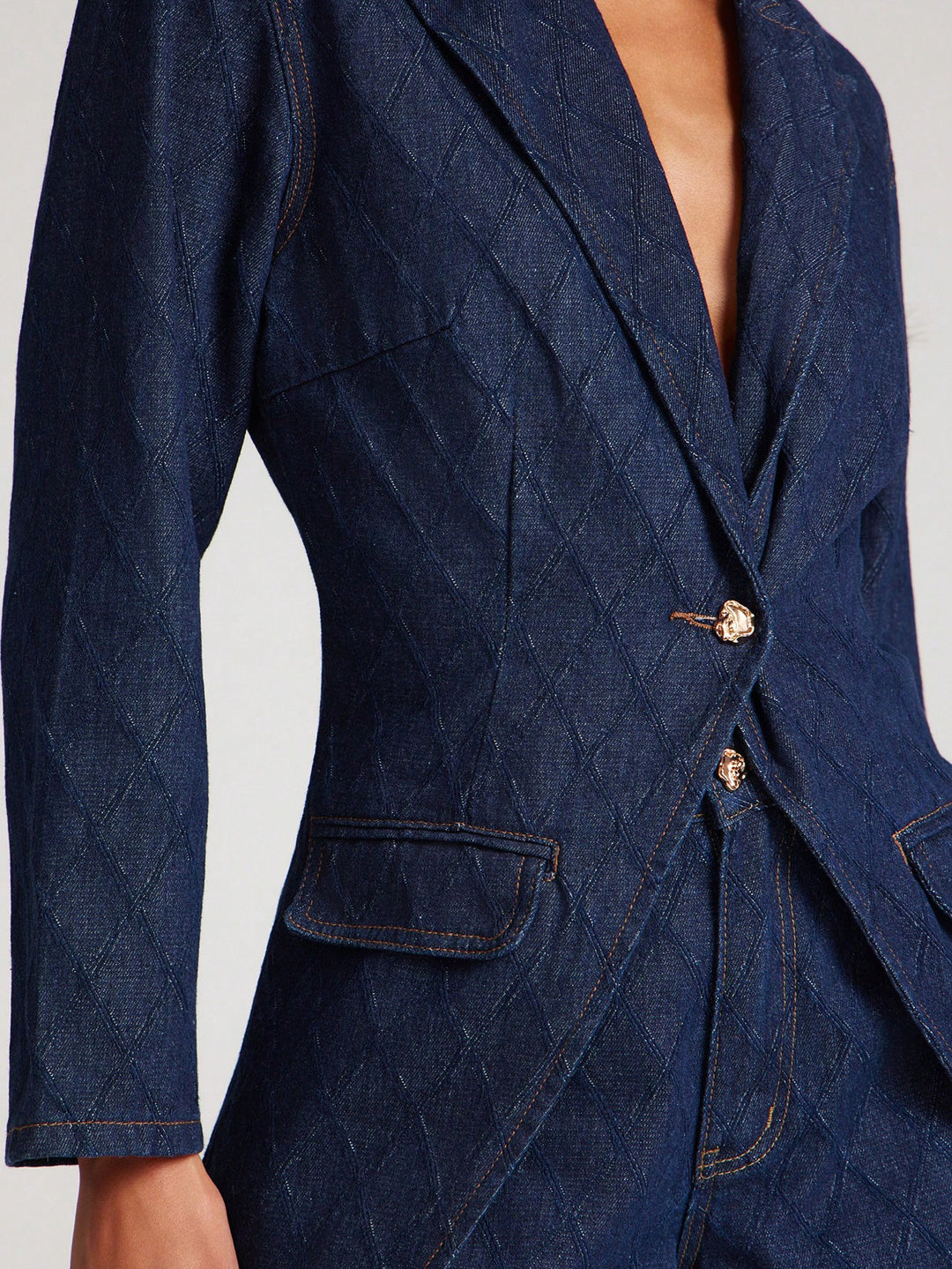 Sacou denim SHEIN, albastru