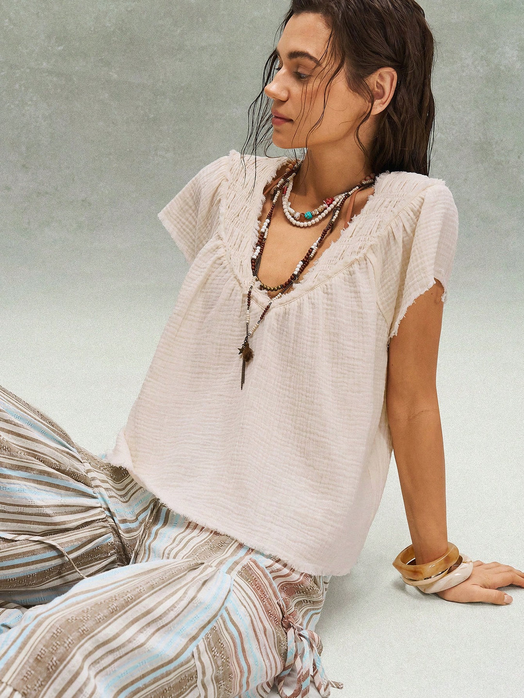 Bluza casual SHEIN, bej