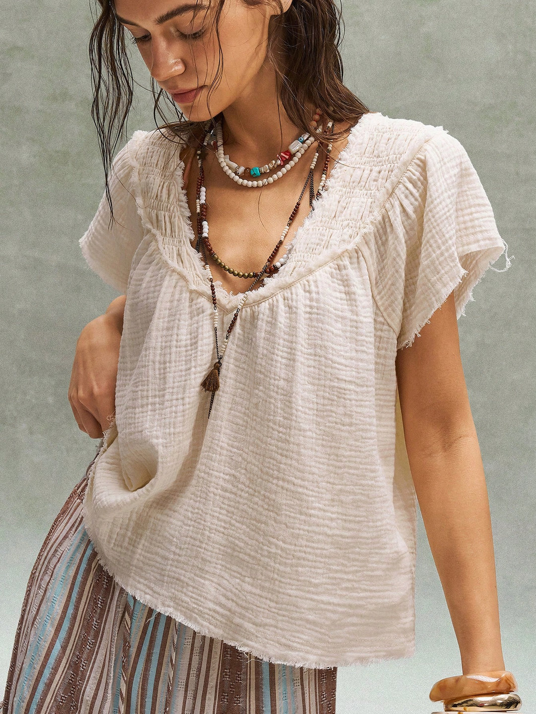 Bluza casual SHEIN, bej