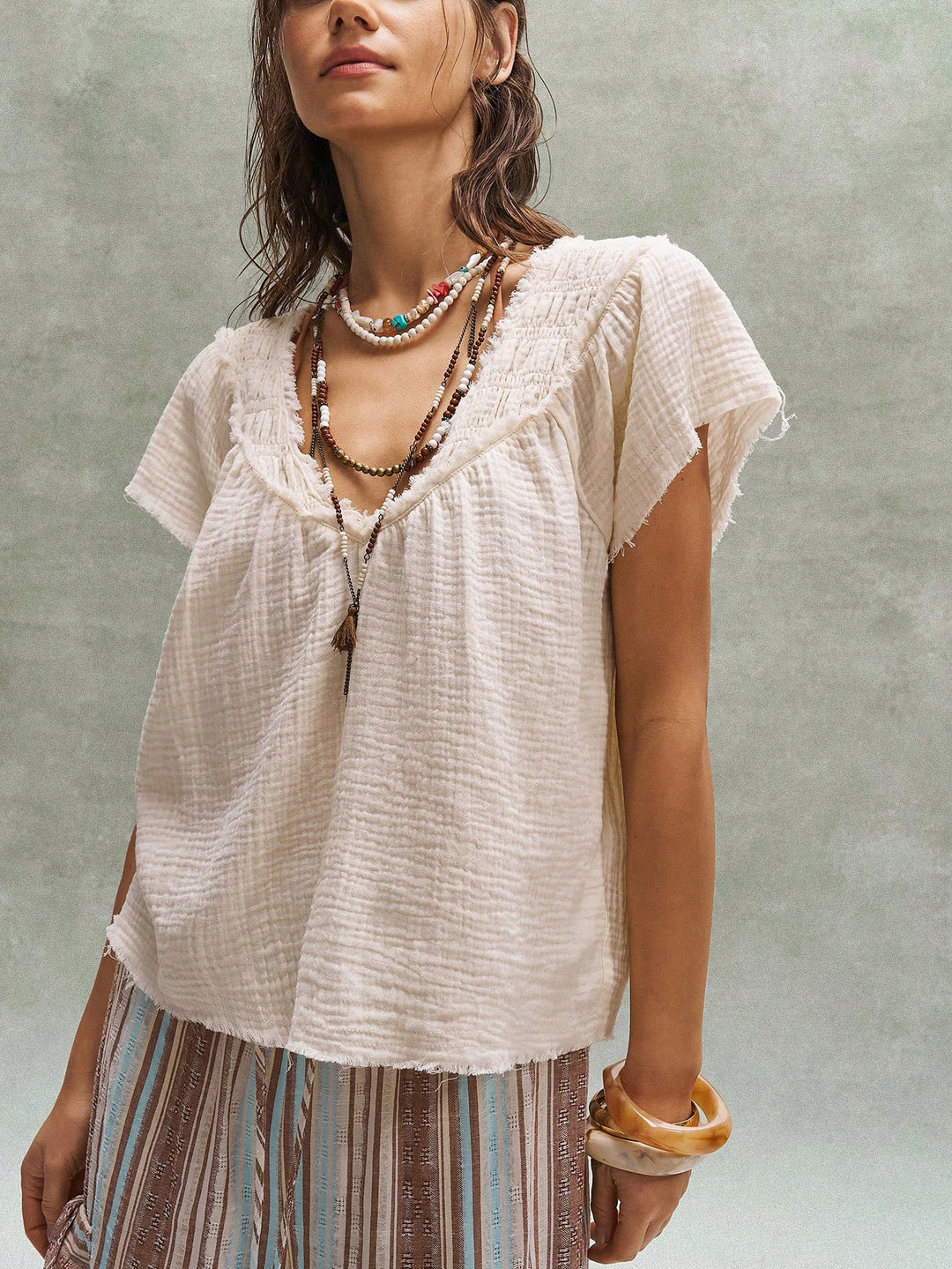 Bluza casual SHEIN, bej