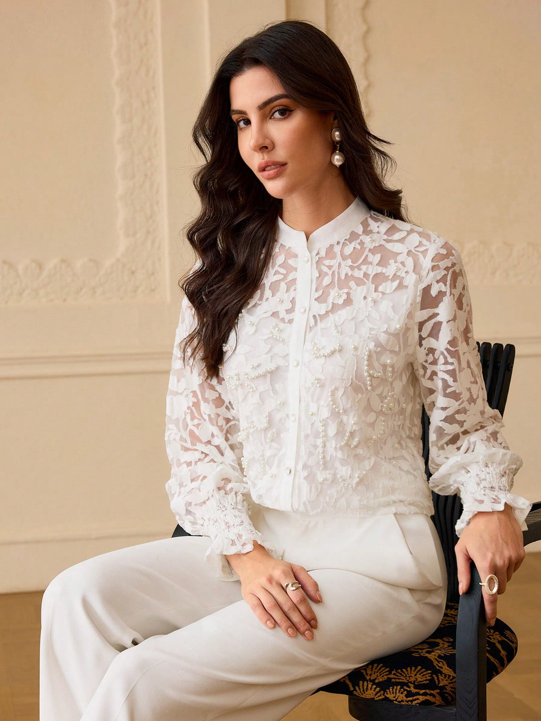 Cămașă eleganta SHEIN, alb