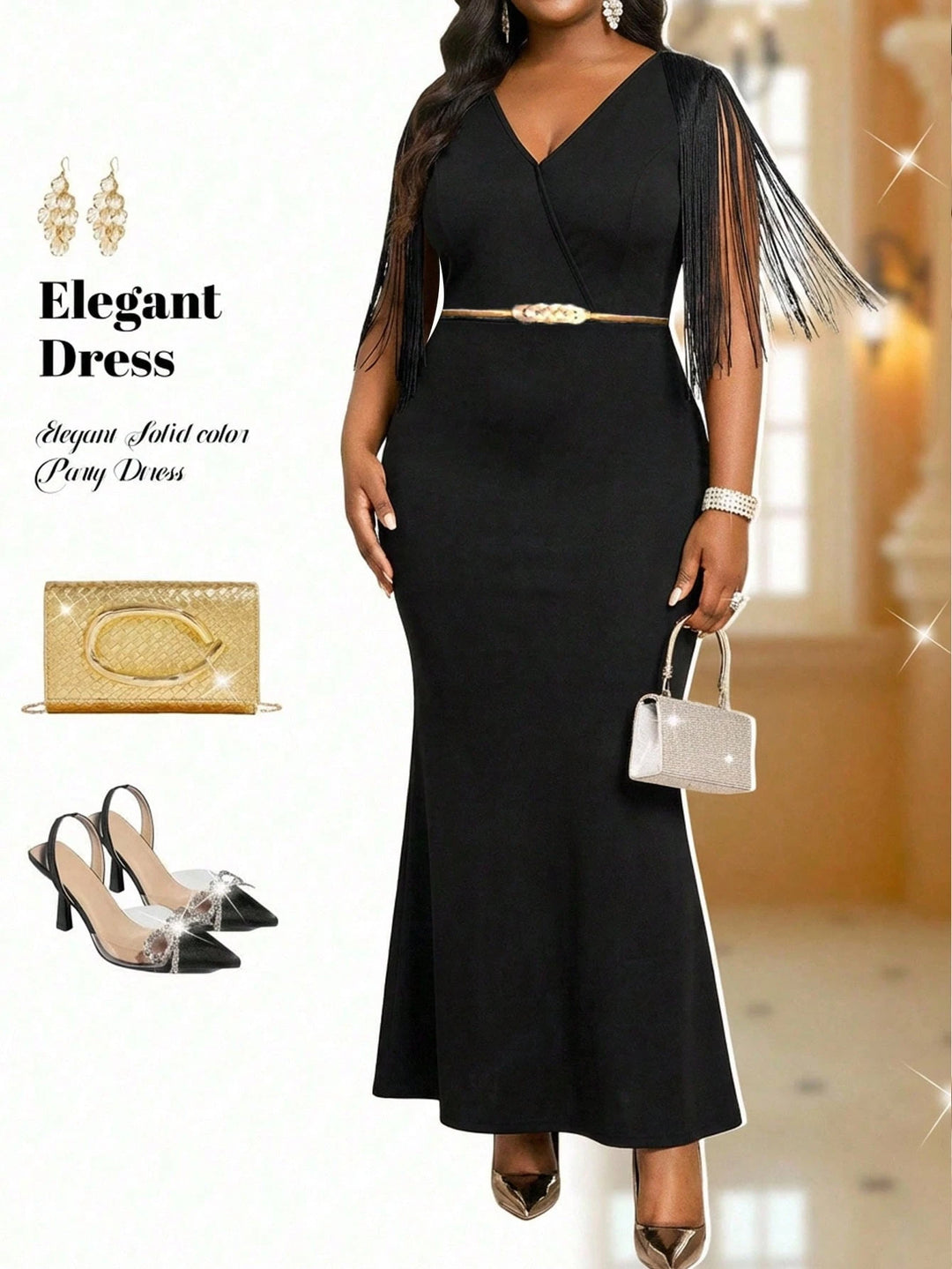 Rochie maxi SHEIN, negru