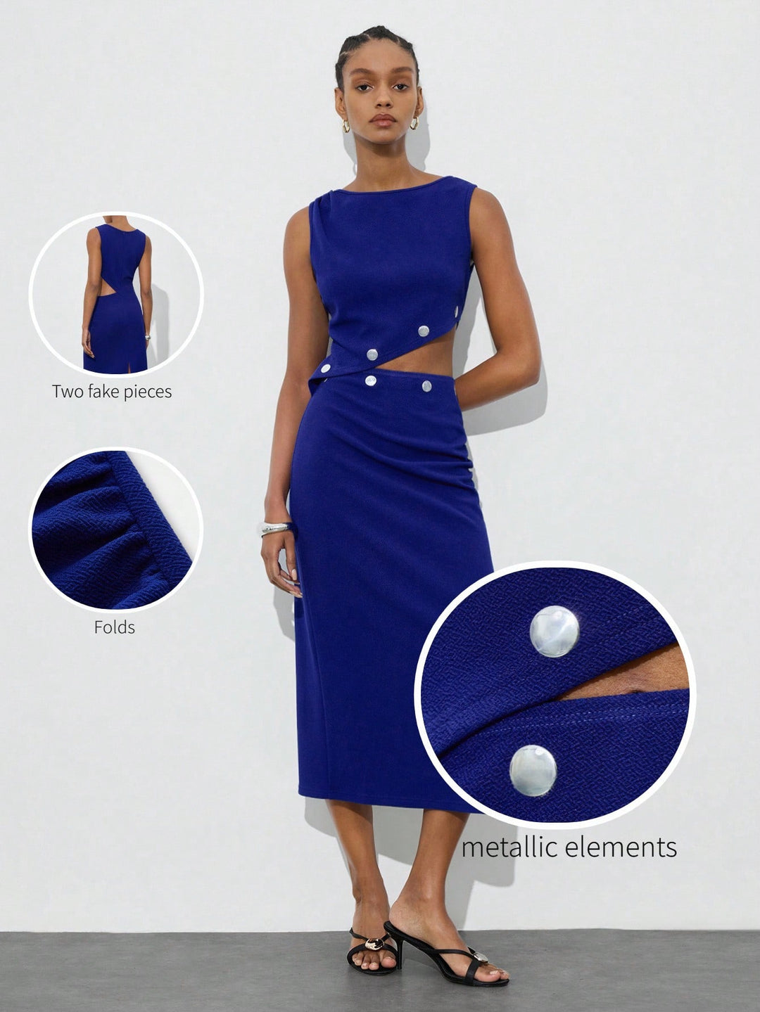 Rochie midi SHEIN, albastru