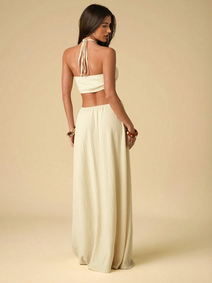Rochie maxi SHEIN, crem