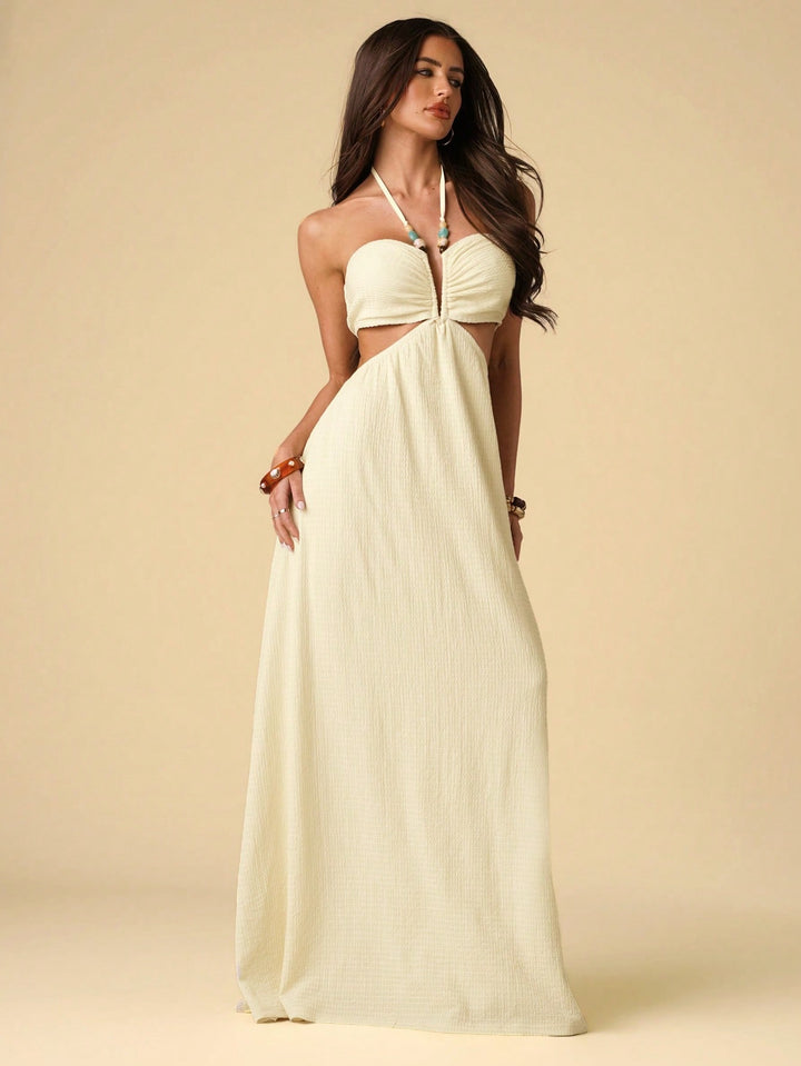 Rochie maxi SHEIN, crem