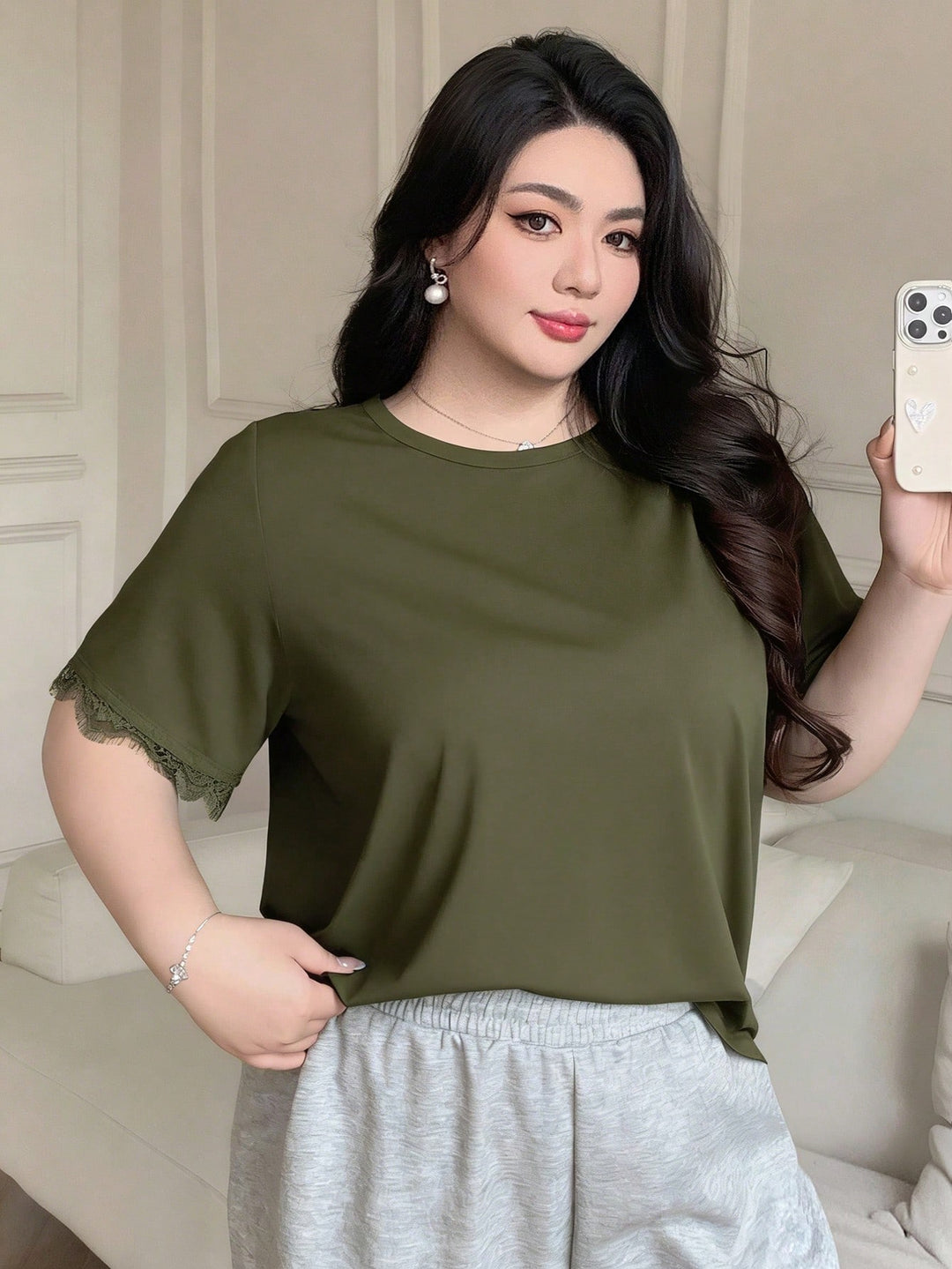 Tricou SHEIN, kaki