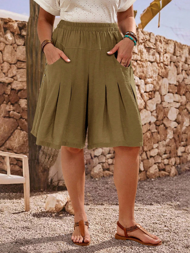 Pantaloni 3/4 SHEIN, kaki