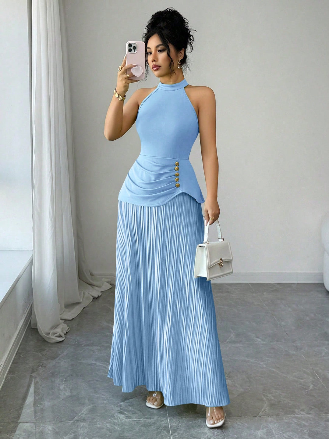 Rochie maxi SHEIN, albastru