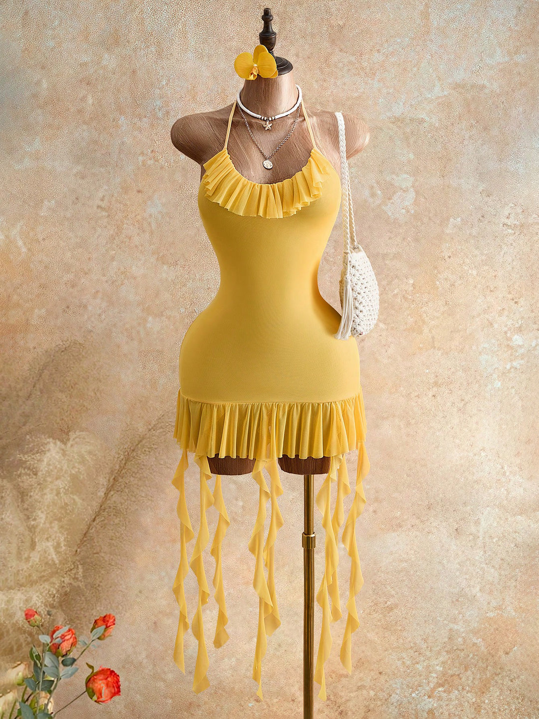 Rochie scurtă SHEIN, galben
