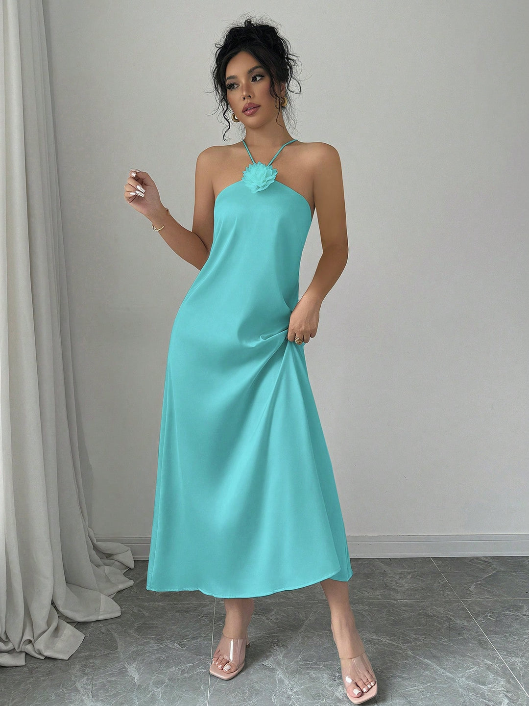 Rochie midi SHEIN, turcoaz