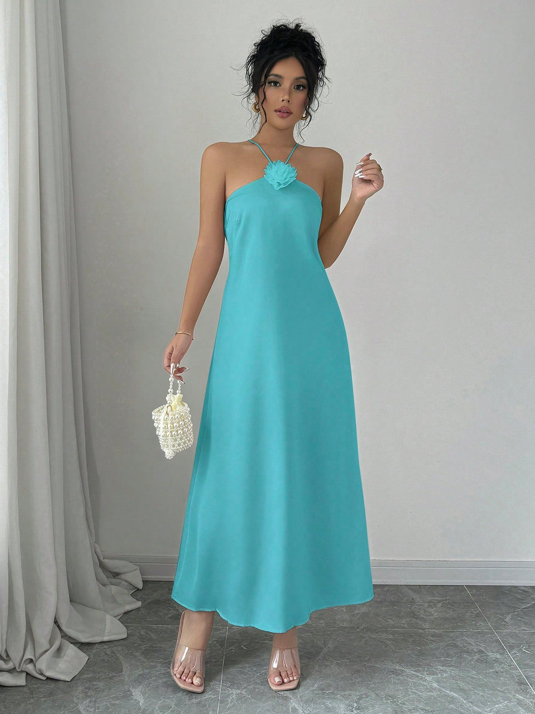 Rochie midi SHEIN, turcoaz