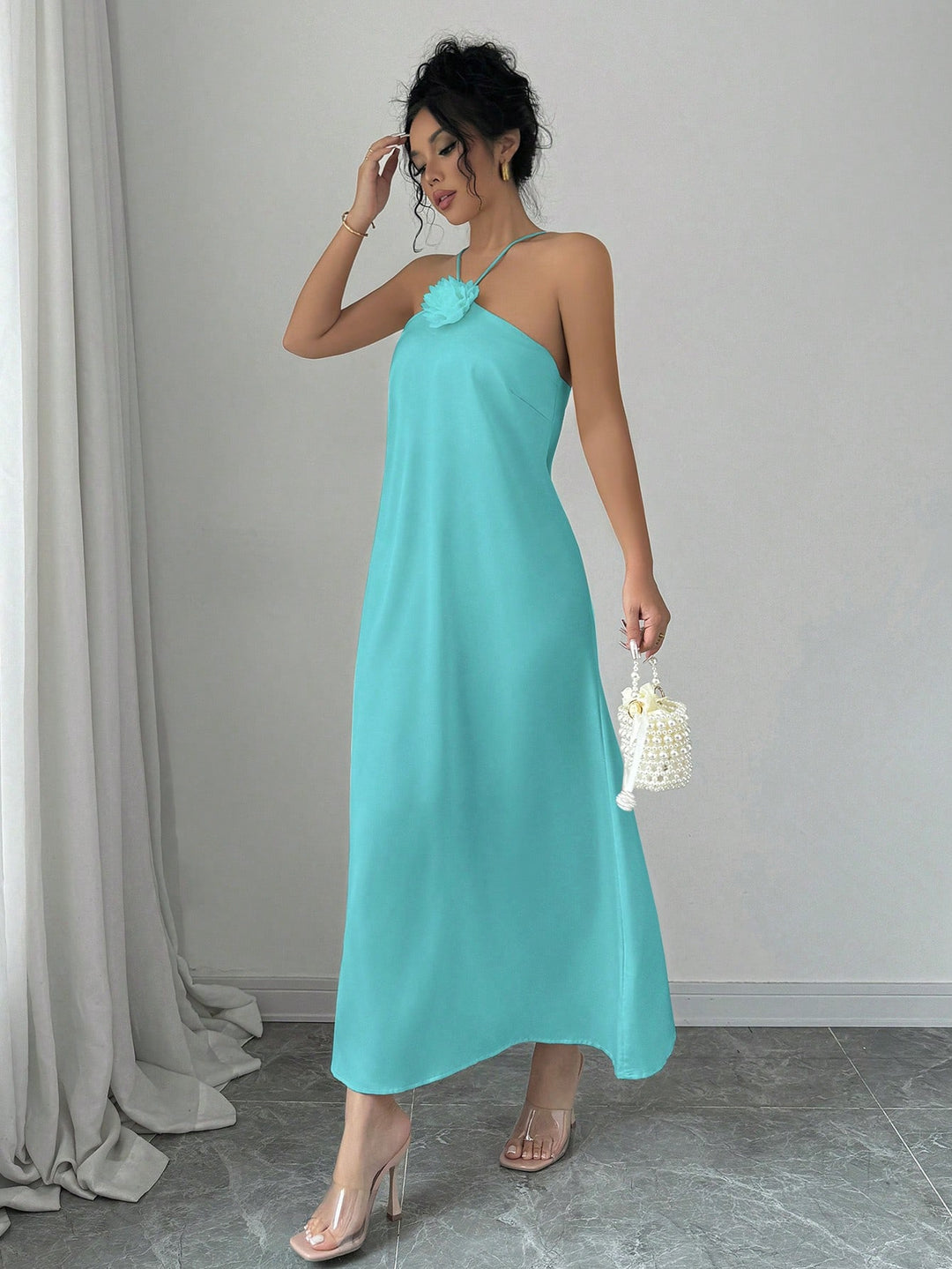 Rochie midi SHEIN, turcoaz