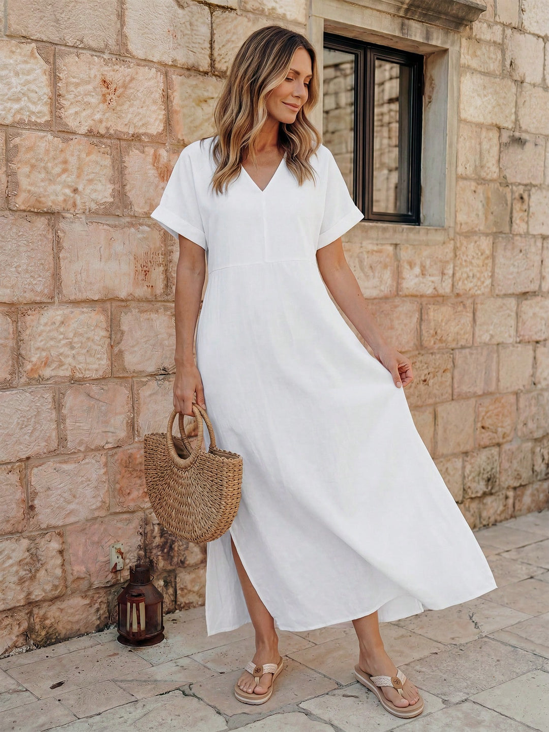 Rochie maxi SHEIN, alb