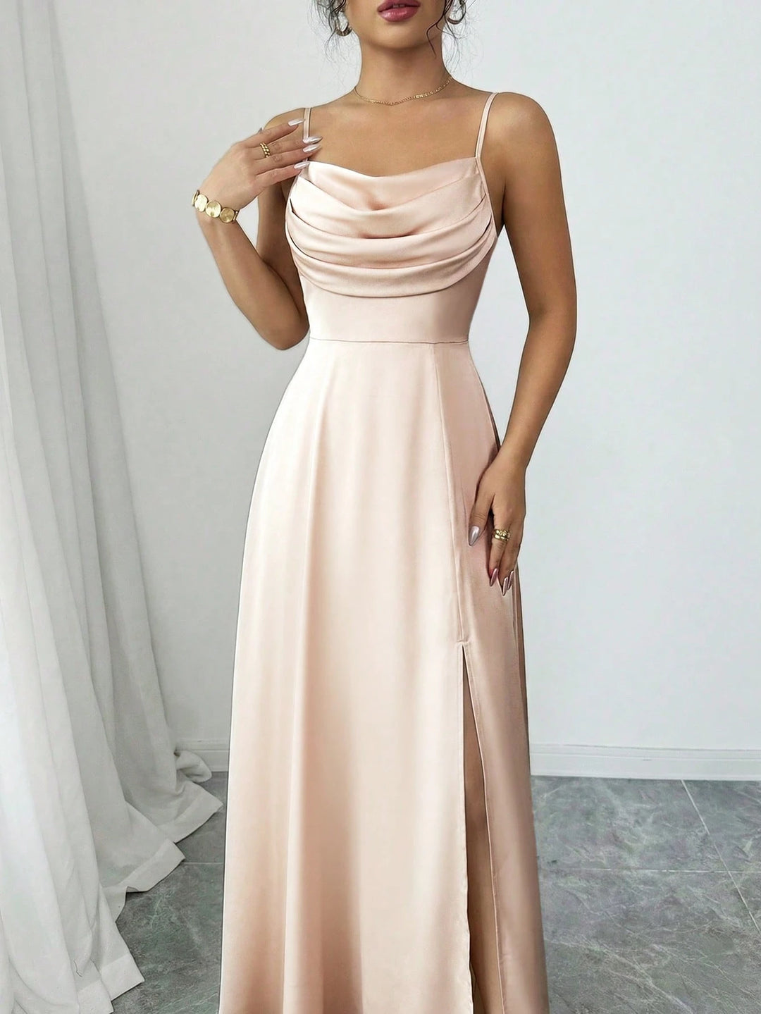 Rochie maxi SHEIN, bej