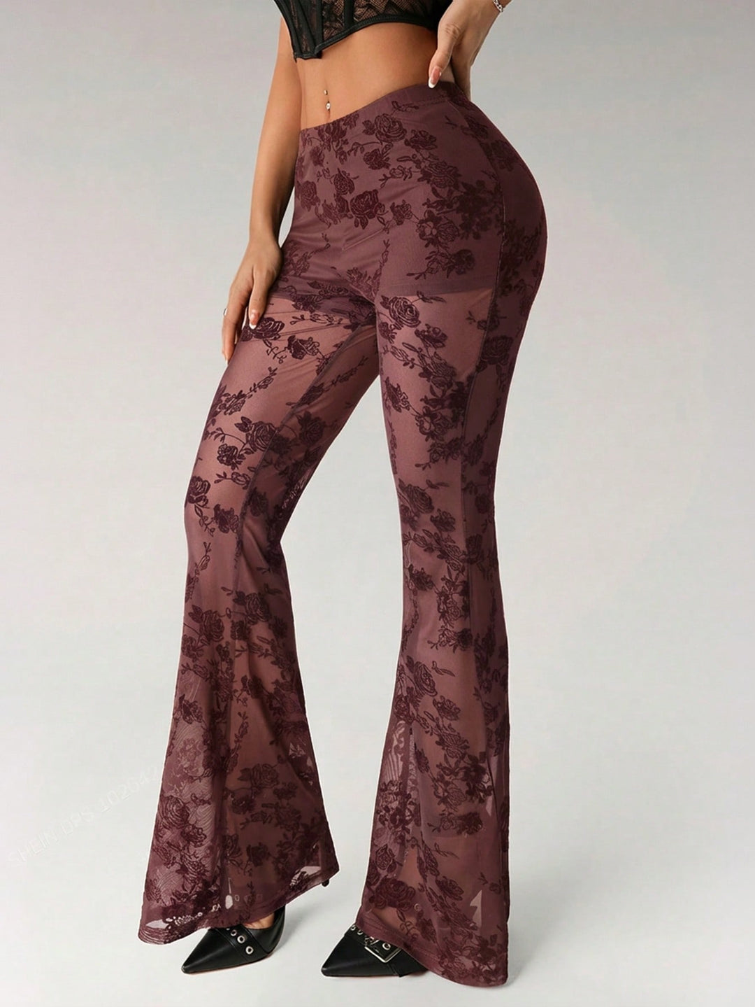 Pantaloni SHEIN, vișiniu
