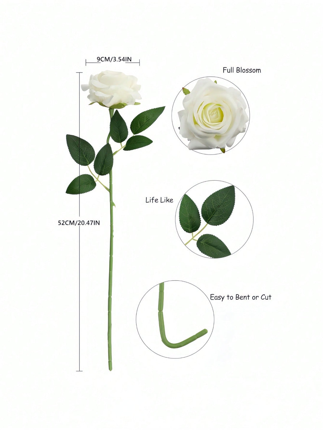 Floari artificiale SHEIN, alb