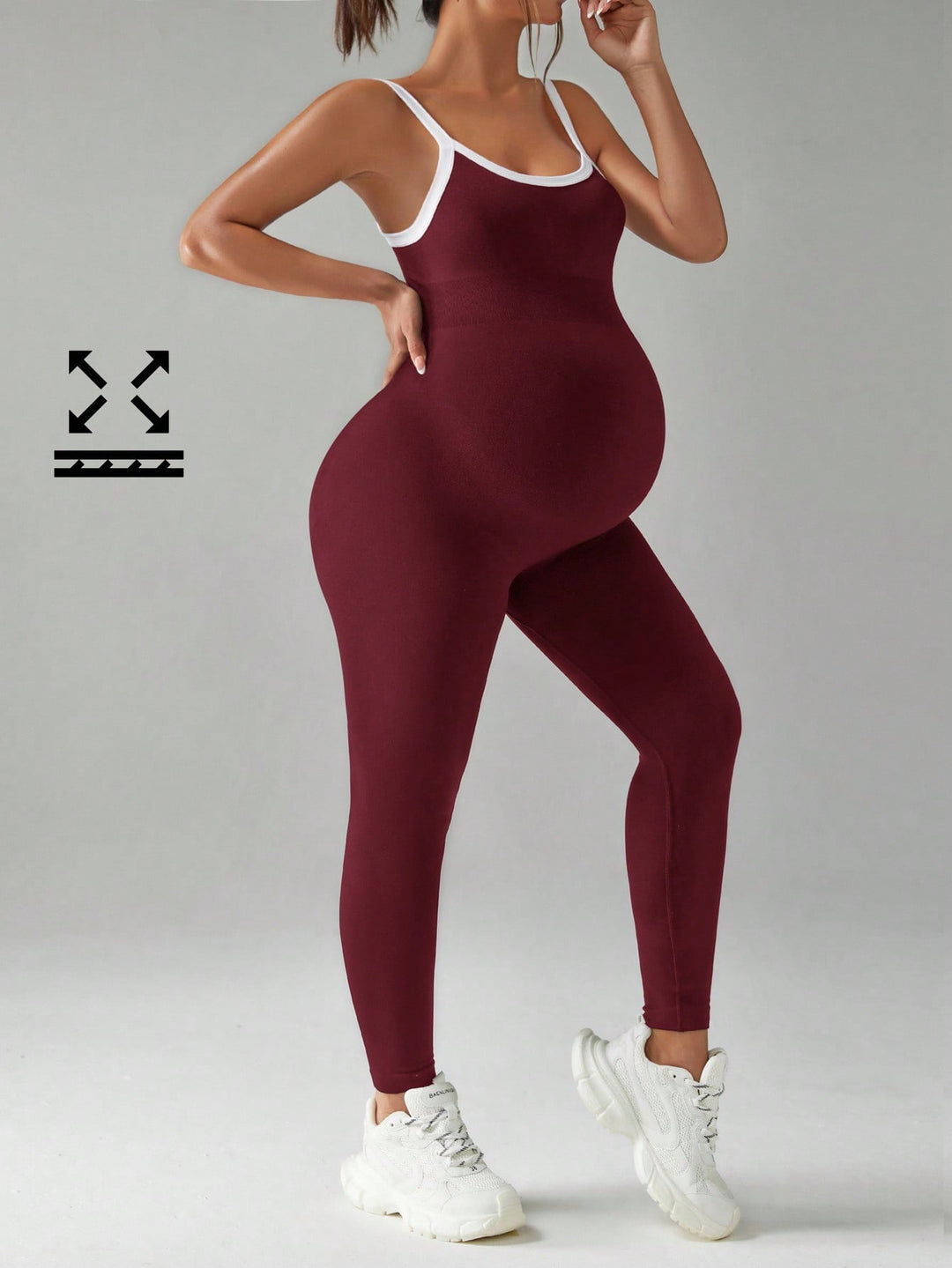 Set camisol cu pantaloni maternitate SHEIN, vișiniu