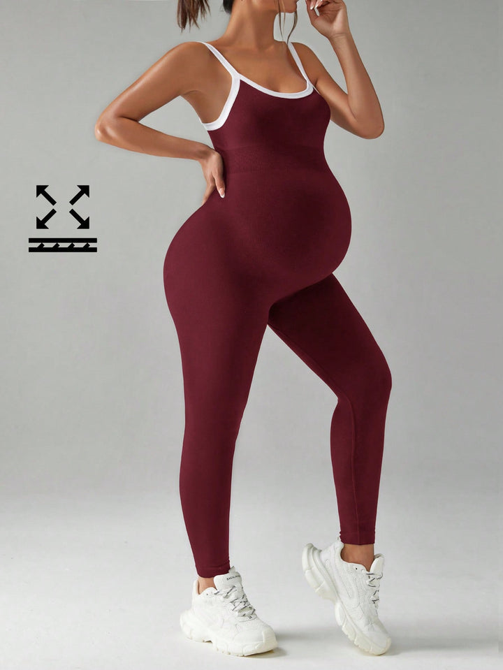 Set camisol cu pantaloni maternitate SHEIN, vișiniu
