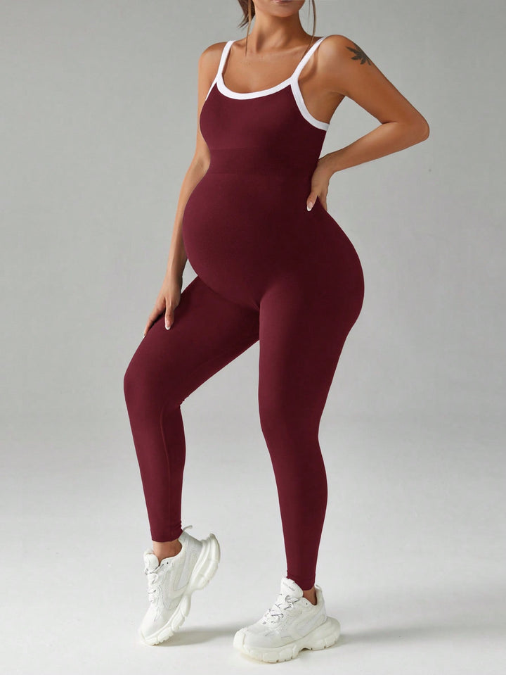 Set camisol cu pantaloni maternitate SHEIN, vișiniu