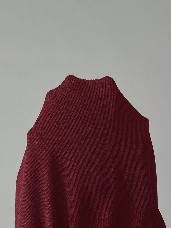 Set de pantaloni cu tricou tip cămașă SHEIN, vișiniu