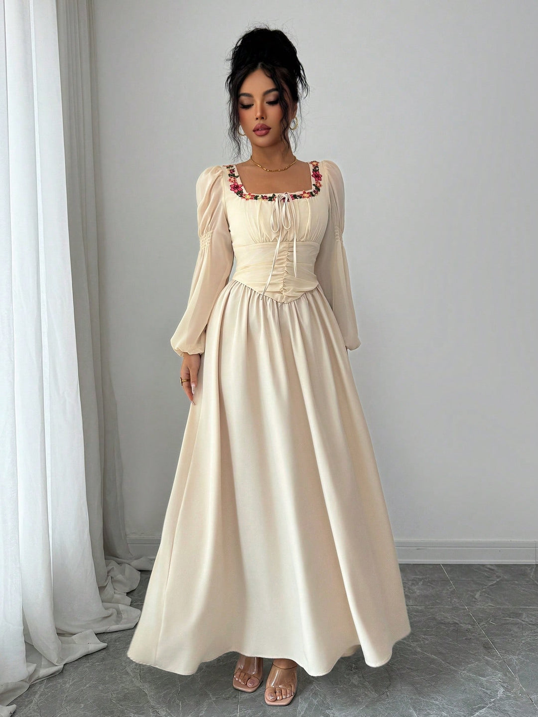 SHEIN Maxi Dress, Cream