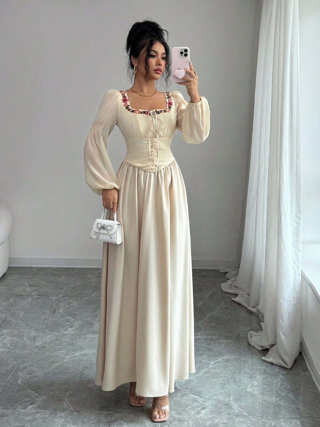 SHEIN Maxi Dress, Cream