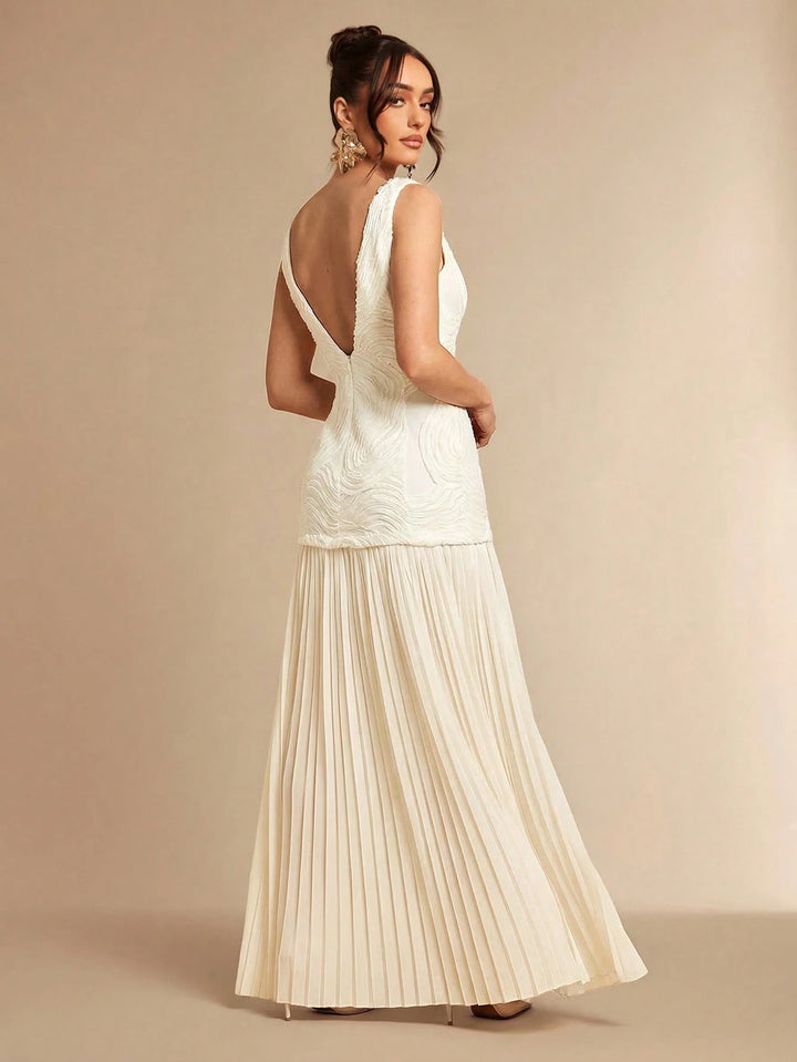 Rochie maxi SHEIN, crem