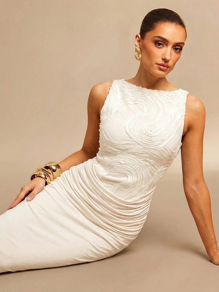 Rochie maxi SHEIN, crem