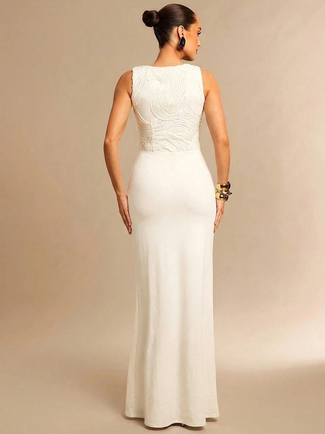 Rochie maxi SHEIN, crem